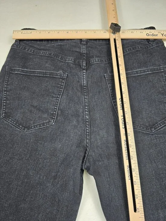 Cotton On Original Flare Jeans Black Denim Size 12 Made With 10% Recycled Cotton - Picture 5 of 6